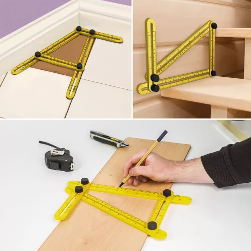 Handy műanyag négyoldalú vonalzó, szögmásoló (11004)