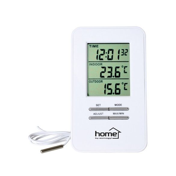 Home by Somogyi HC 12 hőmérő órával vezetékes külső-belső