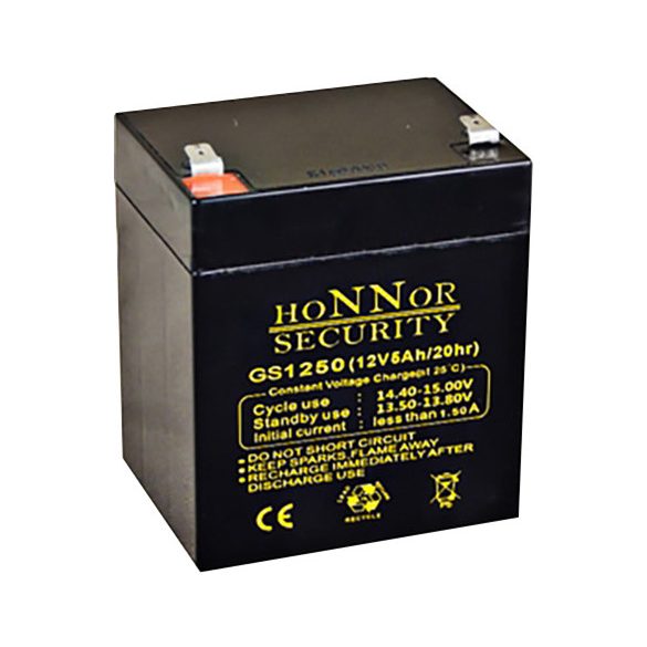 Honnor GS1250 12V 5Ah zselés ólom akkumulátor gondozásmentes