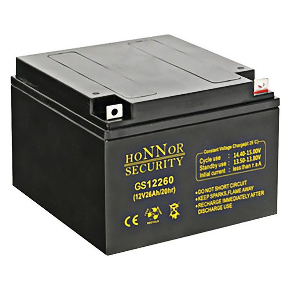 Honnor GS12260 12V 26Ah zselés ólom akkumulátor gondozásmentes