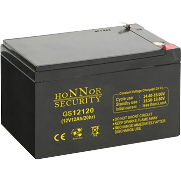Honnor GS12120 12V 12Ah zselés ólom akkumulátor gondozásmentes