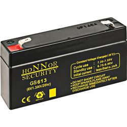   Honnor GS613 6V 1.3Ah zselés ólom akkumulátor gondozásmentes