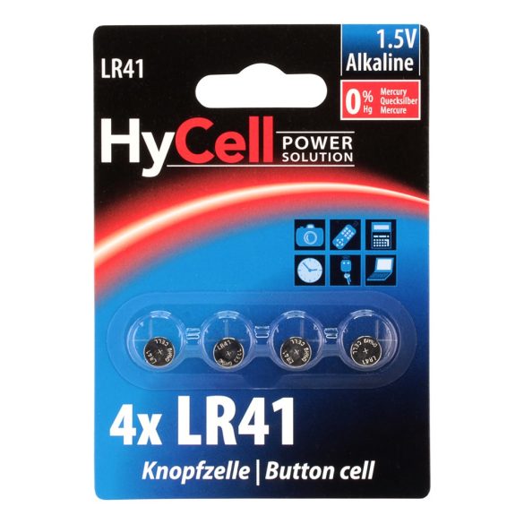 Hycell LR41 / LR736 / AG3 1,5V alkáli gombelem 4db/csomag
