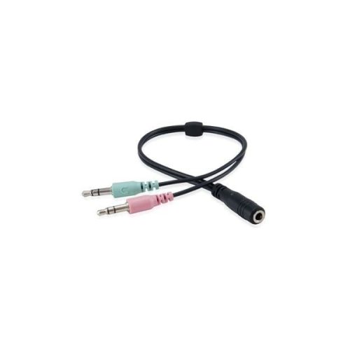 Equip-Life Fejhallgató - 245302 (3.5 mm Jack, hangerő szabályzó, rugalmas mikrofon, 2m kábel, fekete)