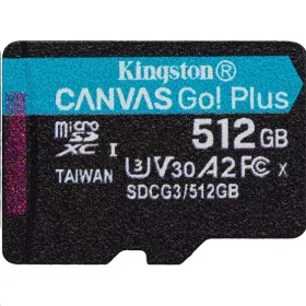   Kingston 512GB SD micro Canvas Go! Plus (SDXC Class 10 UHS-I U3) (SDCG3/512GBSP) memória kártya