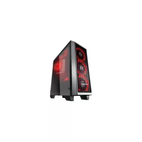   Rampage Számítógépház - Chaser (fekete; ablakos; ATX; alsó táp; 4x120mm LED; 1xUSB3.0 + 2xUSB2.0, I/O; porszűrő)