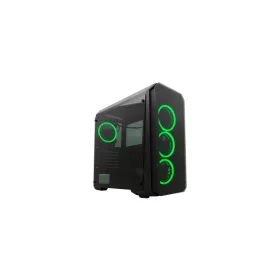   Rampage Számítógépház - Falcon-X (fekete; ablakos; ATX; alsó táp; 4x120mm LED; 1xUSB3.0 + 2xUSB2.0, I/O; porszűrő)