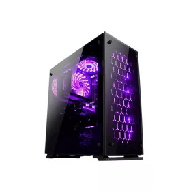   Rampage Számítógépház - Majesty RGB (fekete; edzett üveg; ATX; alsó táp; 3x120mm; 1xUSB3.0 + 2xUSB2.0, I/O; porszűrő)