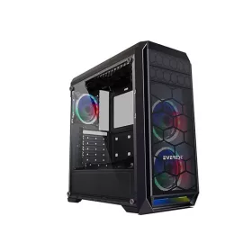   Rampage Számítógépház - METAFOR K700 (fekete; ablakos; ATX; alsó táp; 3x120mm; 1xUSB3.0 + 2xUSB2.0, I/O; porszűrő)