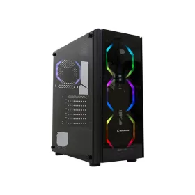   Rampage Számítógépház - MIRACLE-V1 RGB (fekete; edzett üveg; ATX; alsó táp; 4x120mm; 1xUSB3.0 + 2xUSB2.0, I/O; porszűrő)