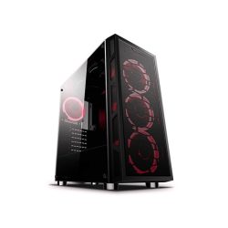   Rampage Számítógépház - RMC2019 JOYANCE RGB (fekete; ablakos; ATX; alsó táp; 4x120mm; 1xUSB3.0 + 2xUSB2.0, I/O;porszűrő)