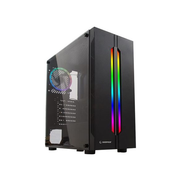 Rampage Számítógépház - SPECTRA RGB (fekete; ablakos; ATX; alsó táp; 2x120mm; 1xUSB3.0 + 2xUSB2.0, I/O; porszűrő)