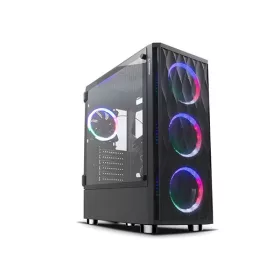   Rampage Számítógépház + Táp -  X-HORSE RGB (ablakos; 4x120mm; 1xUSB3.0 + 2xUSB2.0, I/O; porszűrő, 600W 80Plus Bronze)