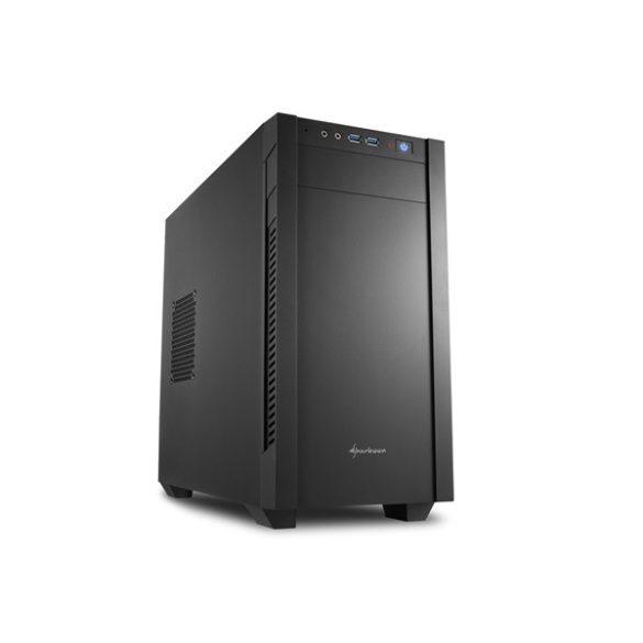Sharkoon Számítógépház - S1000 (fekete; fekete belső; mATX; 2xUSB3.0; I/O; 2x120mm venti)