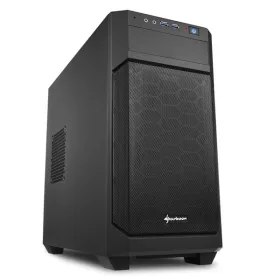   Sharkoon Számítógépház - V1000 (fekete; fekete belső; mATX; 2xUSB3.0; I/O; 2x120mm venti)