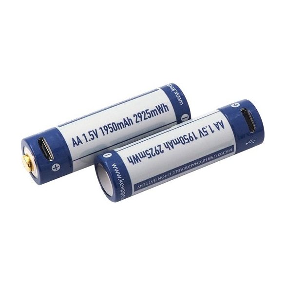 KeepPower AA 1,5V 1950mAh védett Li-ion akkumulátor USB