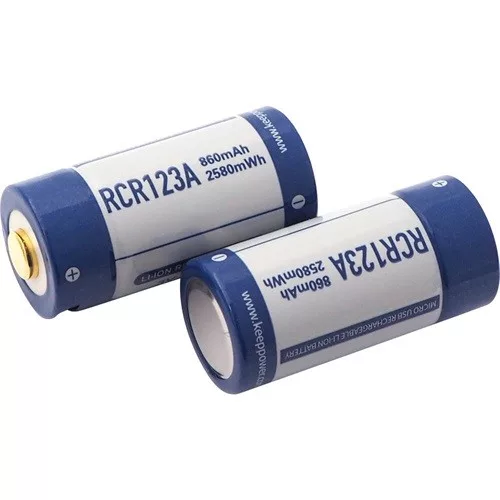 KeepPower CR123 3V 860mAh Li-ion akkumulátor védelemmel USB