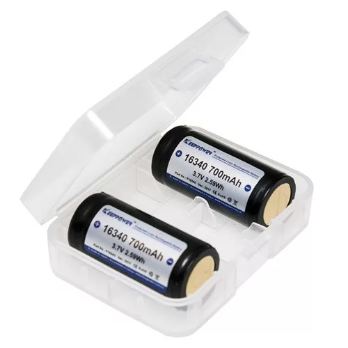 KeepPower CR123 3.7V 700mAh Li-Ion akkumulátor védelemmel, tartóval