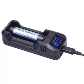   KeepPower LCD akku töltő Li-ion 14500/16340/CR123/18650/26650 cellákhoz