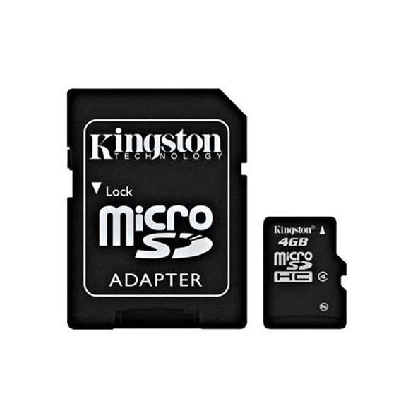 Kingston MicroSDHC 4GB Class 4 SDC4/4GB memóriakártya adapterrel