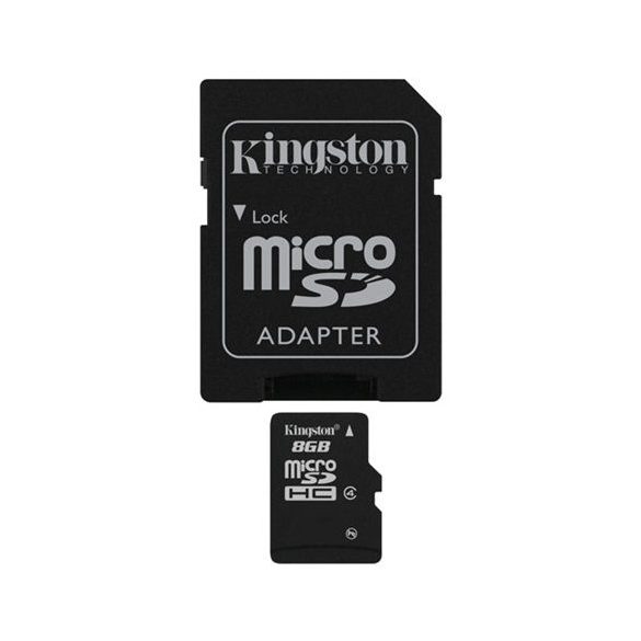 Kingston MicroSDHC 8GB Class 4 SDC4/8GB memóriakártya adapterrel