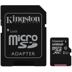   Kingston MicroSDXC 128GB Class 10 SDC10G2/128GB memóriakártya adapterrel