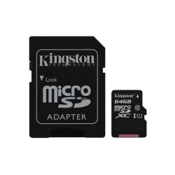   Kingston MicroSDXC 64GB Class 10 SDC10G2/64GB memóriakártya adapterrel