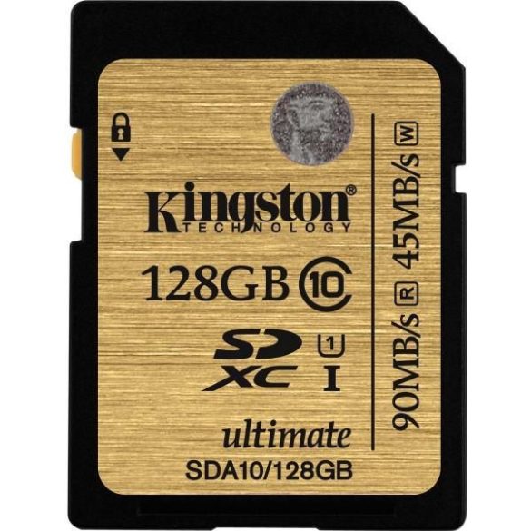 Kingston SDXC Ultimate 128GB UHS-I SDA10/128GB memóriakártya adapterrel