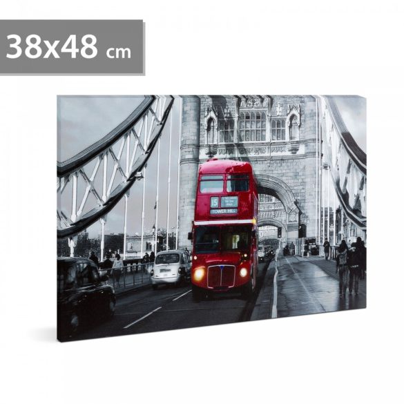 LED-es fali hangulatkép - London Bus - 38x48cm (58018E)