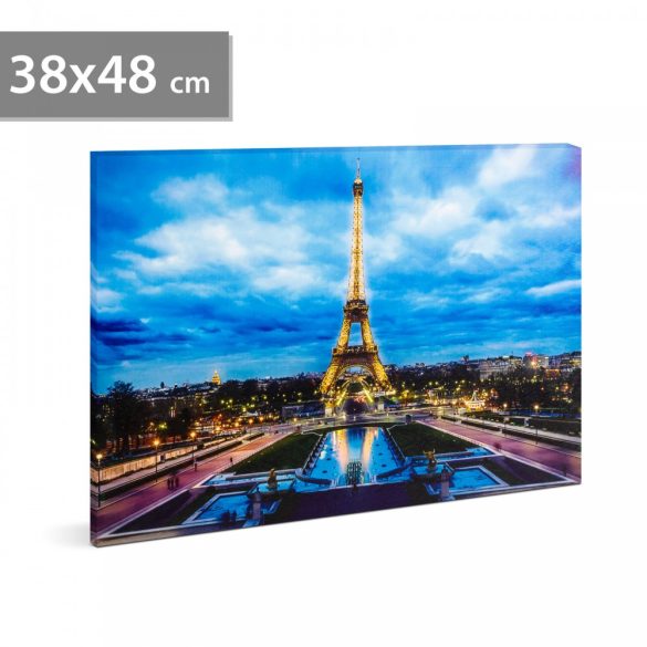 LED-es fali hangulatkép - Eiffel Torony - 38x48cm (58018F)