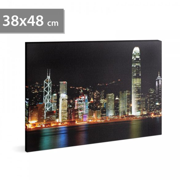 LED-es fali hangulatkép - HongKong - 38x48cm (58018H)
