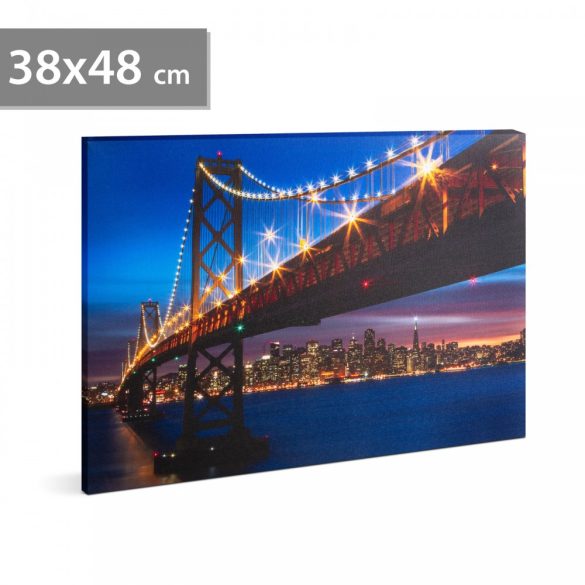 LED-es fali hangulatkép - Golden Gate Híd - 38x48cm (58018I)