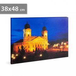   LED-es fali hangulatkép - Nagytemplom Debrecen - 38x48cm (58018K)