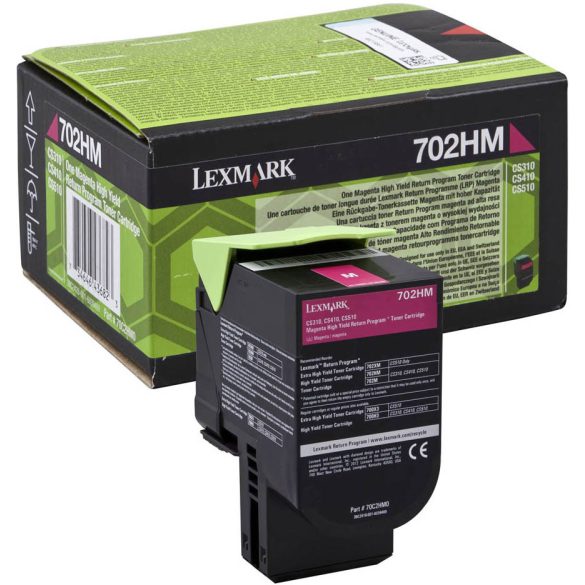 Lexmark (702HM) 70C2HM0 magenta eredeti toner