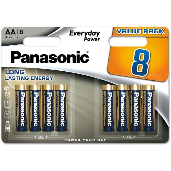 Panasonic Everyday Power AA ceruza 1.5V szupertartós alkáli elemcsomag LR6EPS-8BW