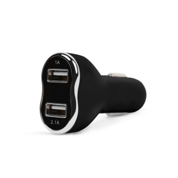 MNC Autós szivargyújtó adapter - 2 x USB - fekete (55054BK)