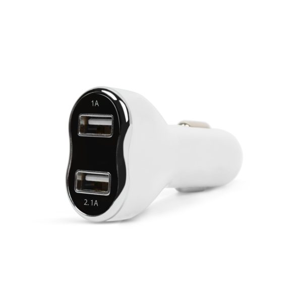 MNC Autós szivargyújtó adapter - 2 x USB - fehér (55054WH)