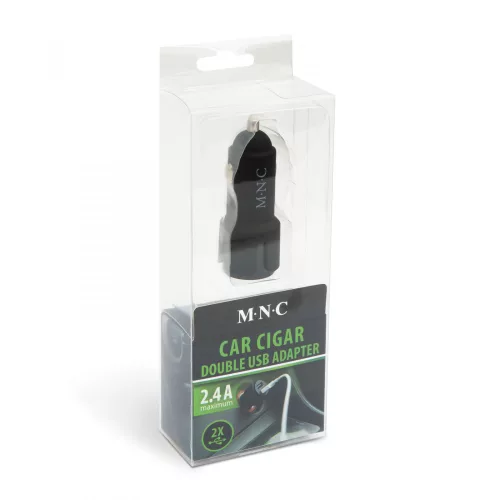 MNC autós szivargyújtó adapter 2 USB aljzat max 2.4A (54931BK)
