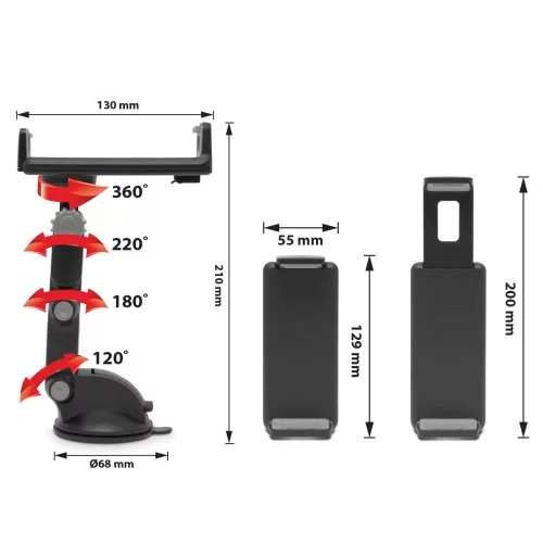 MNC univerzális autós tartó 12-18cm (55029GY)