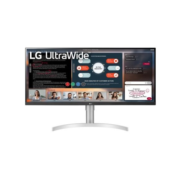 LG Monitor 34" - 34WN650-W (IPS; 21:9; 2560x1080; 5ms; 1000:1; 400cd; HDMIx2; DP; HDR™400; Spkr; sRGB 99%)