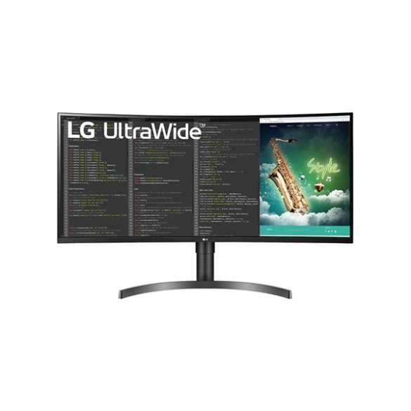 LG Monitor 35" - 35WN65C-B (Ívelt; VA; 21:9; 4K 3440x1440; 5ms; 1000:1; 300cd; HDMIx2; DP; HDR10; USB; Spkr; sRGB 99%)