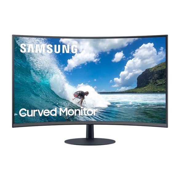 Samsung Monitor 27" - C27T550FDU (VA, 16:9, 1920x1080, 250cd/m2, 4ms, HDMI, DP,  D-Sub, ívelt)