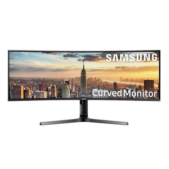 Samsung Monitor 43" - C43J890DKU (VA, 32:10, 3840x1200, 300cd/m2, 5ms, 120Hz, 2HDMI, 3USB, DP, szürke, ívelt)