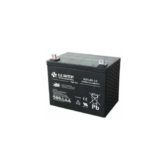 B.B. Battery MPL80-12 12V 80Ah Highrate Longlife zárt, gondozásmentes AGM akkumulátor B5