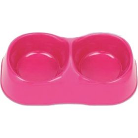 MPS Maya SMAD-L műanyag dupla etetőtál - 600ml - pink