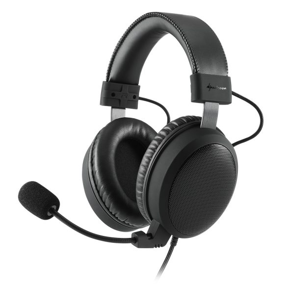 Sharkoon Fejhallgató - B1 (fekete; mikrofon; TRRS 3.5mm jack; hangerőszabályzó; nagy-párnás; 2.55m kábel)
