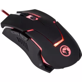  Marvo Egér - M310 (Optikai, 2400DPI, 6 gomb, LED, harisnyázott kábel, fekete)