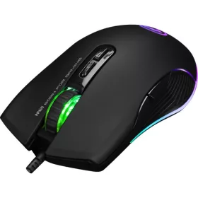   Marvo Egér - M421 (Optikai, 2400DPI, 7 gomb, LED, harisnyázott kábel, fekete)