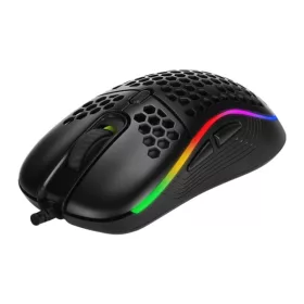   Marvo Egér - M518 (Optikai, 4800DPI, 1000Hz, 8 gomb, LED, harisnyázott kábel, fekete)
