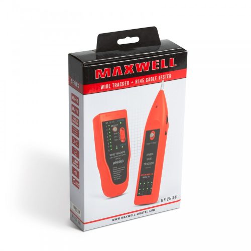 Maxwell LED-es RJ45 kábel teszter, érpárkereső hangjelzéssel (25341)